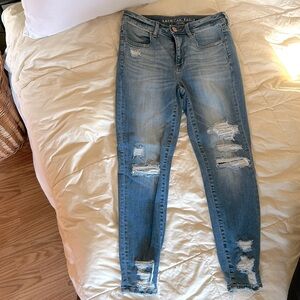 AE denim jegging, distressed, like new